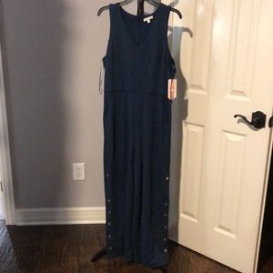 Gianni Navy Blue JumpSuit w/ side pockets